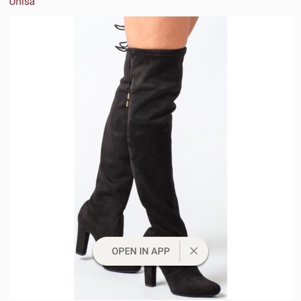 Unisa black over the knee suede boots.